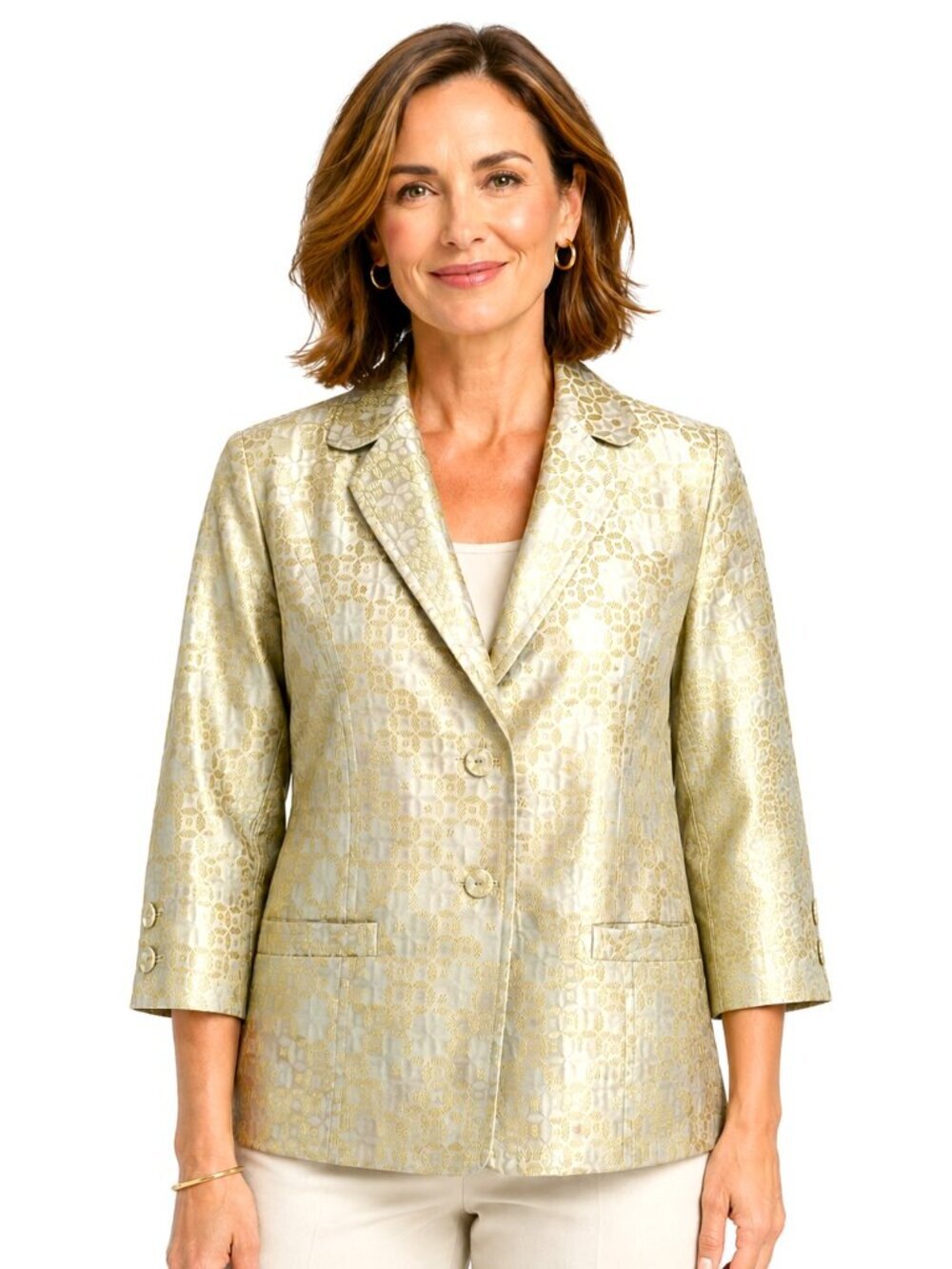 Sigrid Olsen Collection Orchid Moon Cotton Silk Blazer